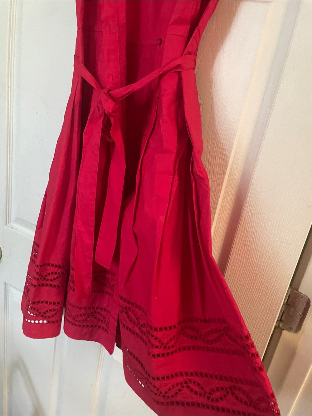 Talbots Women's Red Shirtwaist Dress with Belt - Picture 6 of 6